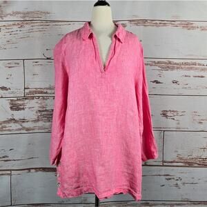 Sigrid Olson Linen Tunic Pink Size Large
